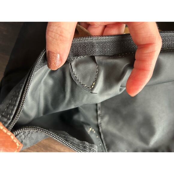 Longchamp Paris Black Brown Leather Le Pliage Shopping Modele Depose Bag Tote - Picture 13 of 15